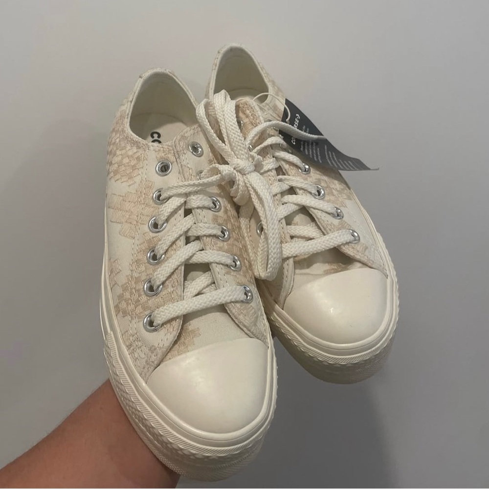 Converse Cream Canvas Sneakers Classic Design